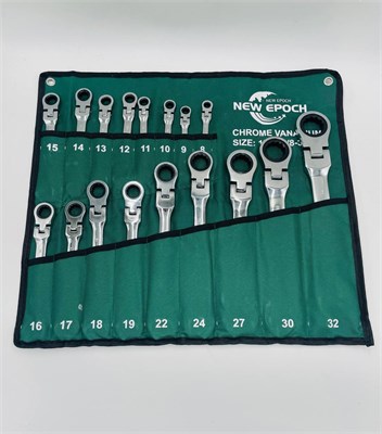 Набор ключей с трещоткой и шарниром NEW EPHOCH 6-32 мм 17пр. NP6-32