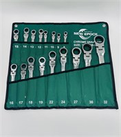 Набор ключей с трещоткой и шарниром NEW EPHOCH 6-32 мм 17пр. NP6-32