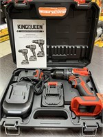 Шуруповерт KINGQUEEN 21В, 80 Нм, бесщеточный, ударный, патрон 13мм KQ-G21-80D